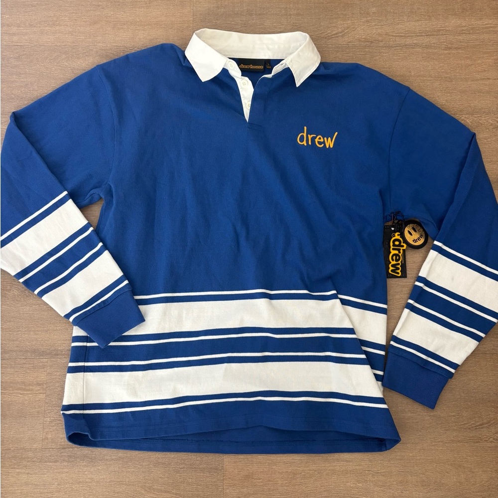 DREW Blue and White Striped Men's Shirt